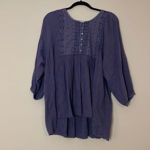 Lucky Brand Navy Smocked Shirt. Size Medium. Worn once